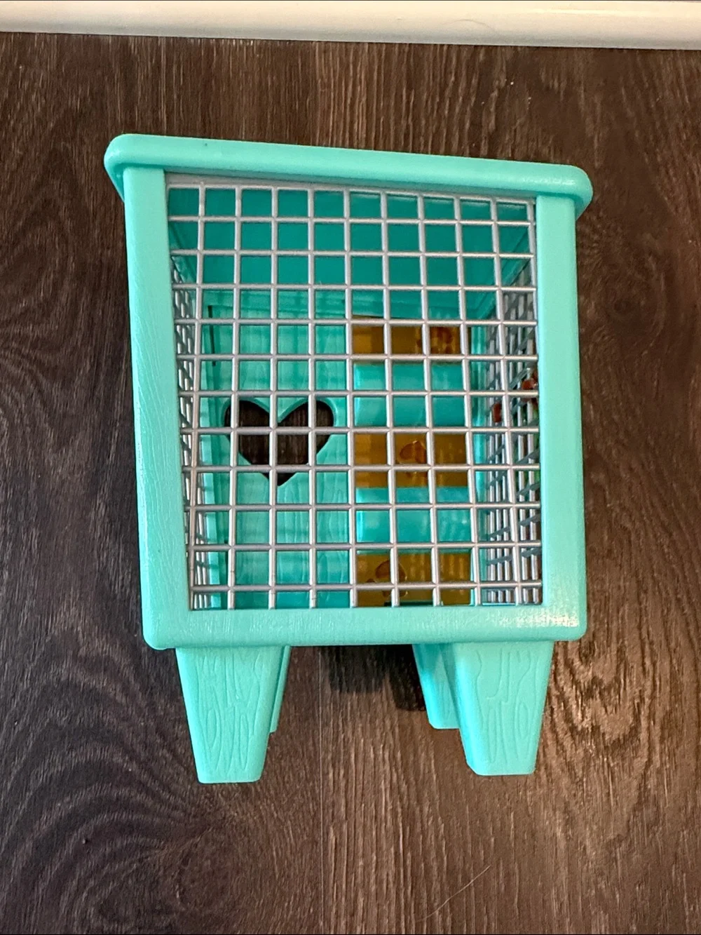American Girl Teal Bunny Cage with Ramp and White Plush Bunny